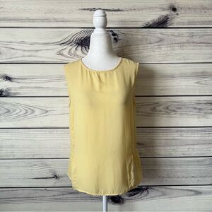 The Limited Pale Yellow Sleeveless Button Back Top